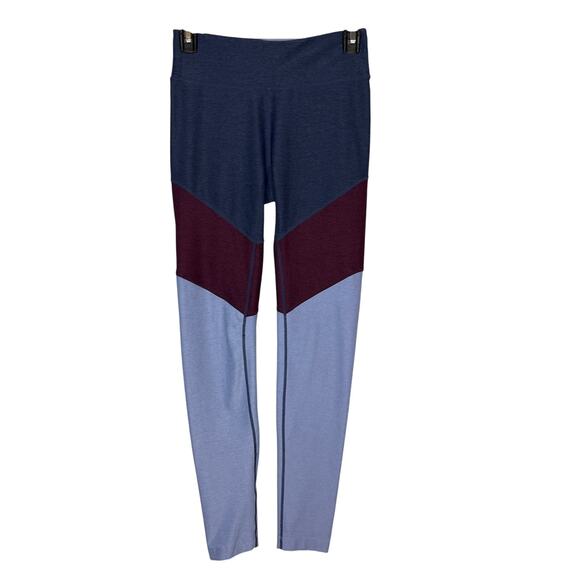 Outdoor Voices Colorblock Leggings Small Gray Blue Burgundy - Picture 1 of 4